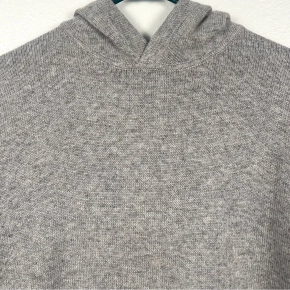 Naadam Wool & Cashmere Heather Gray Hooded Sweater Tunic Sweatshirt Dress Small - Picture 3 of 7